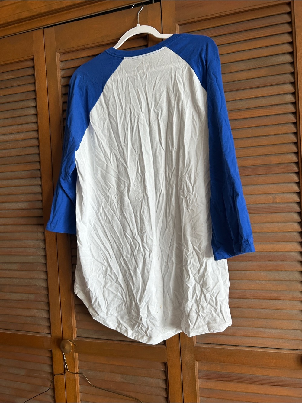 Nike White and Royal Blue Duke Blue Devils Raglan Long Sleeve Tee - Picture 3 of 3